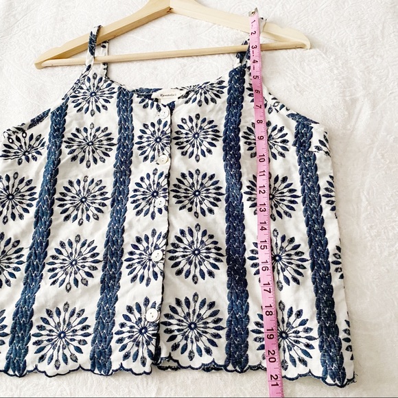 Pretty Eyelet Lace & Embroidered Button Down Camisole - Picture 5 of 9